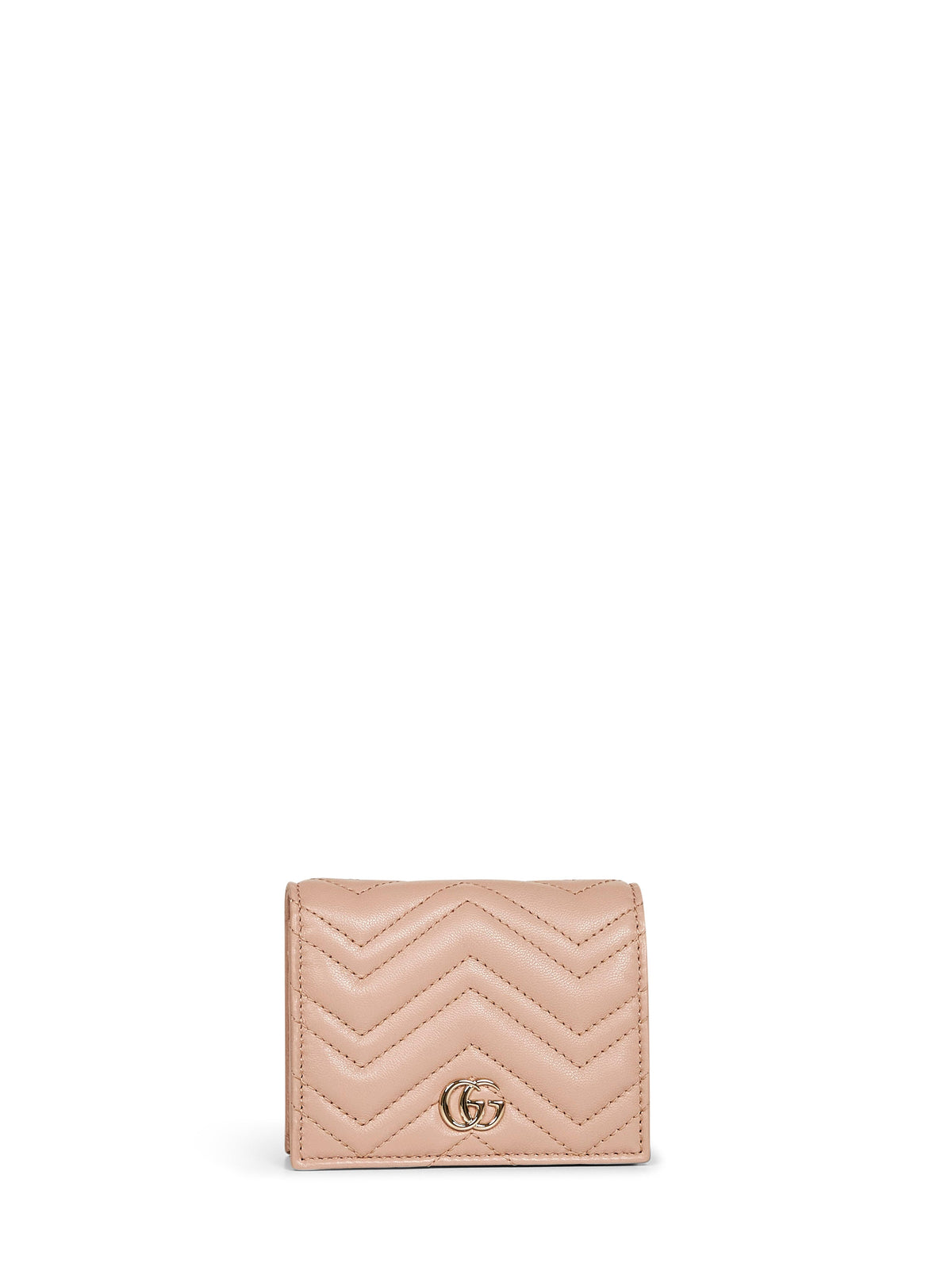 Gucci Women Pinky Beige Gg Marmont Card Case Wallet