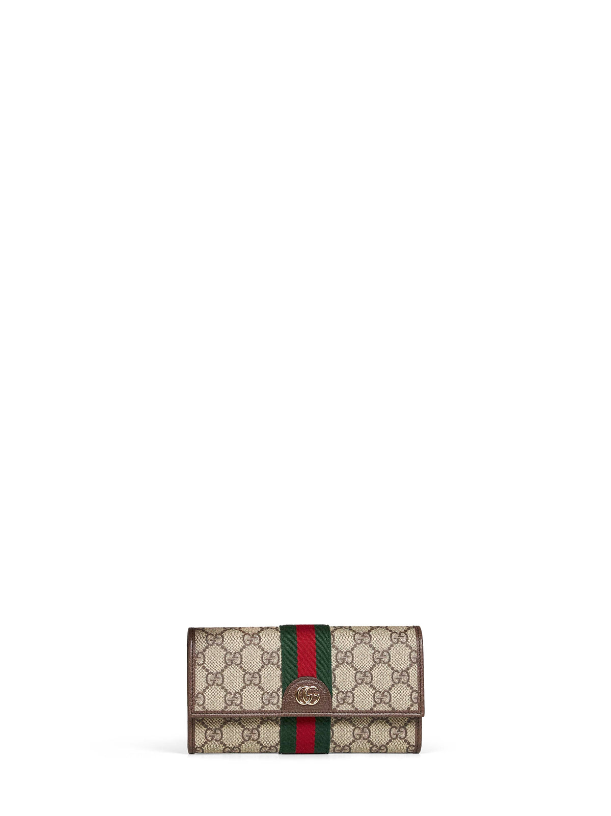 Gucci Women Beige And Dark Brown Ophidia Continental Wallet