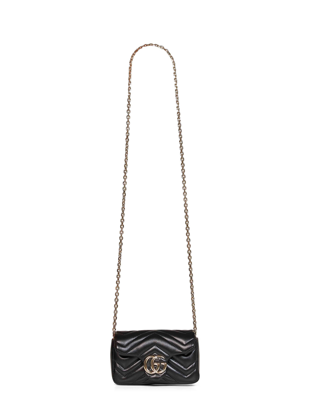 Gucci Women Black Gg Marmont Mini Crossbody Bag