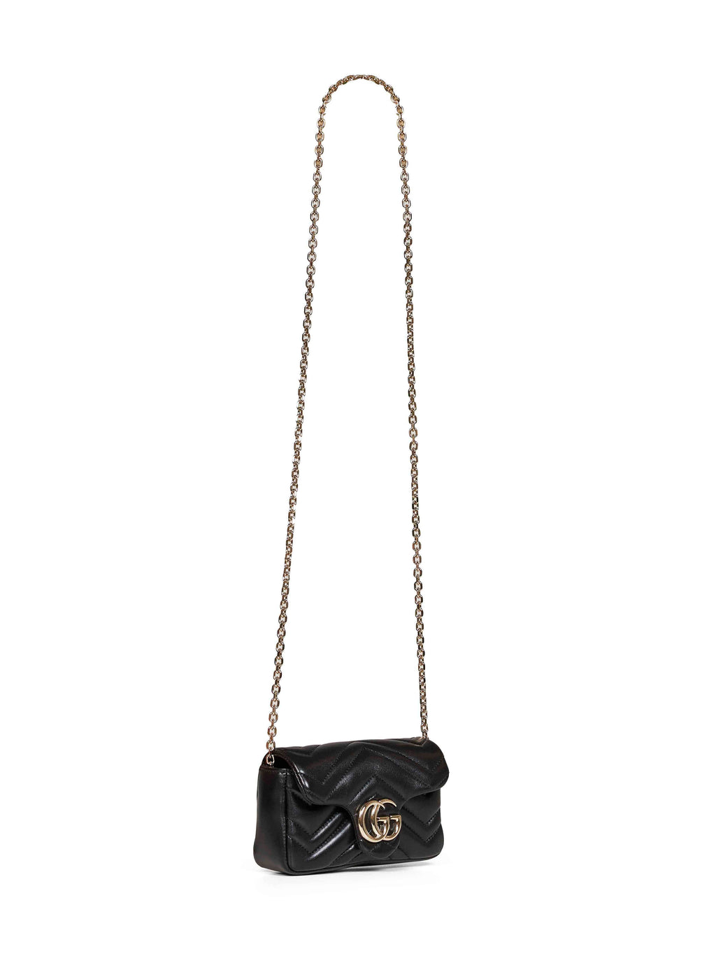 Gucci Women Black Gg Marmont Mini Crossbody Bag