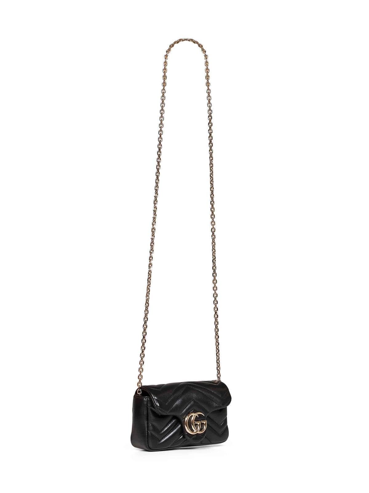 Gucci Women Black Gg Marmont Mini Crossbody Bag
