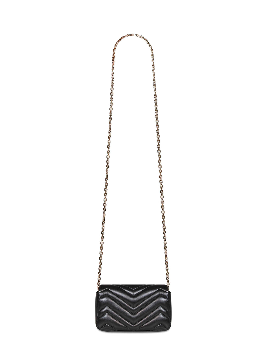 Gucci Women Black Gg Marmont Mini Crossbody Bag