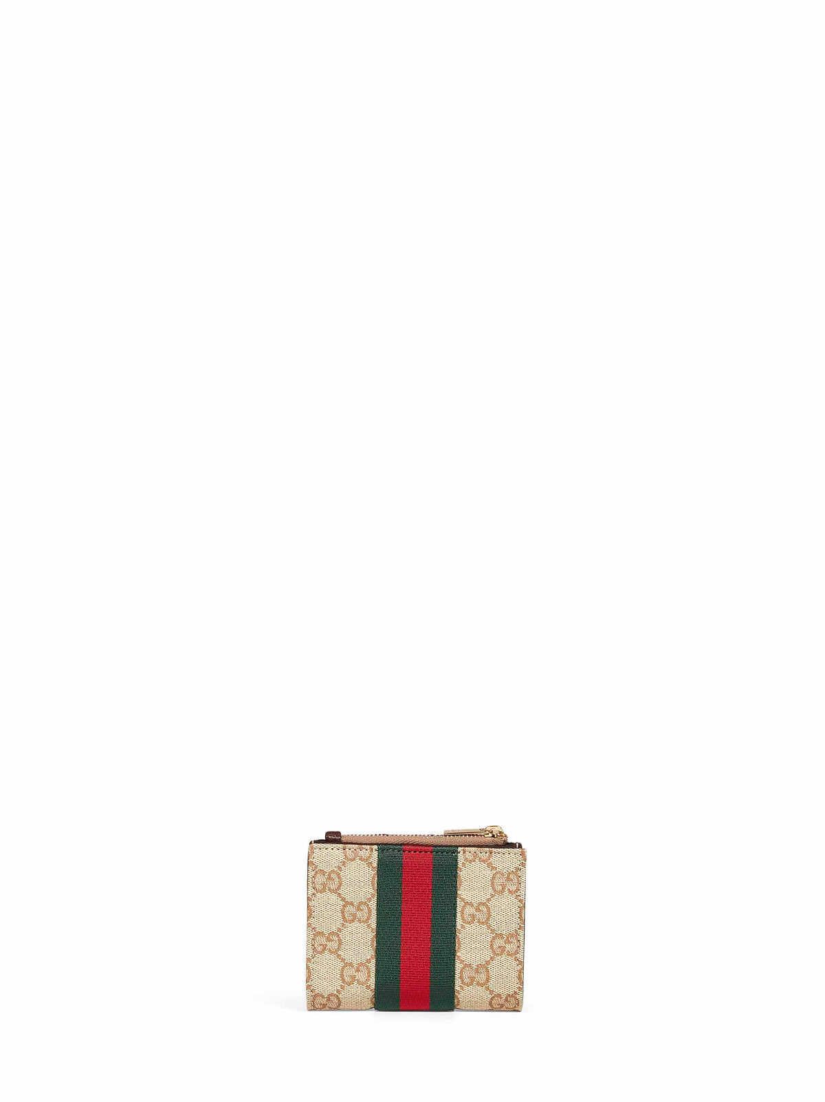 Gucci Women Beige Small Wallet With Web Ribbon<Br/>
