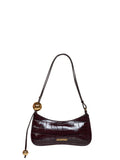 Jacquemus Women Dark Burgundy The Bisou Perle Beaded Shoulder Bag