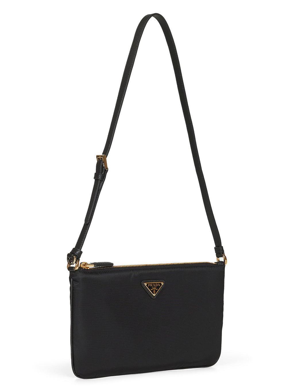 Prada Accessori Pelletteria Women Black Pouch With Shoulder Strap