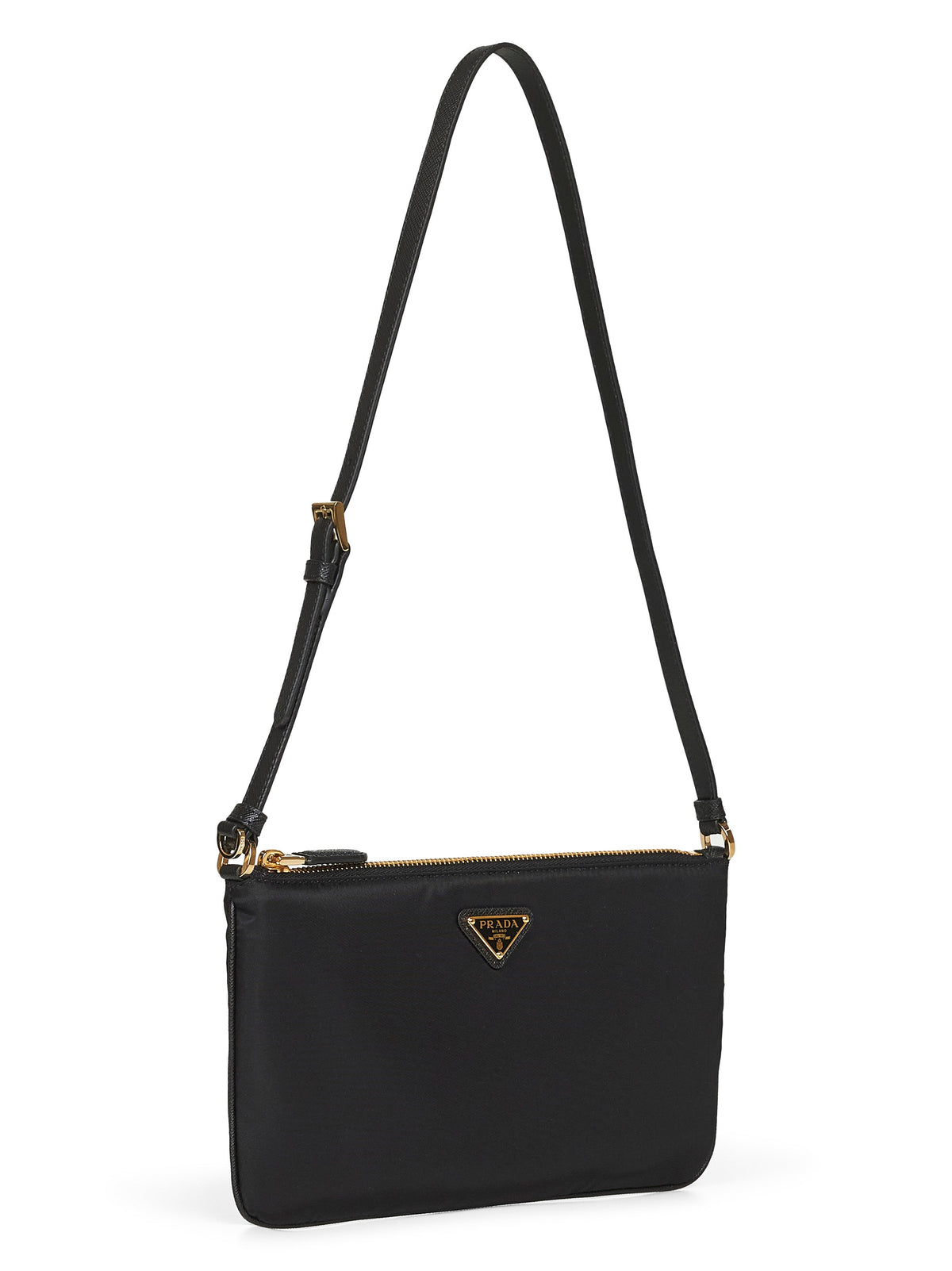 Prada Accessori Pelletteria Women Black Pouch With Shoulder Strap