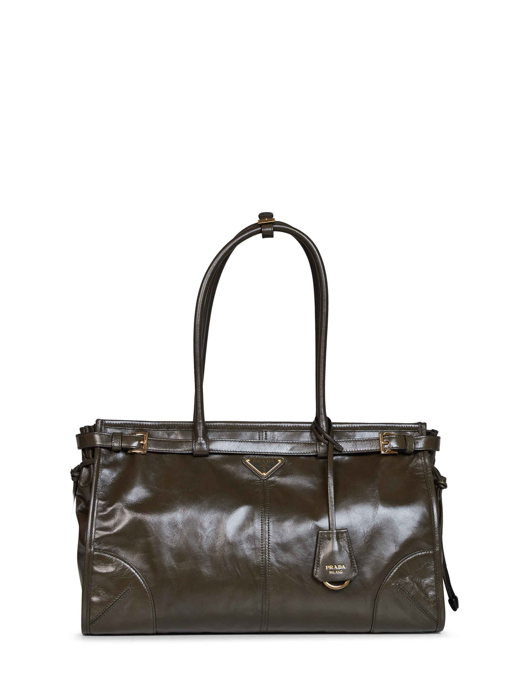 Prada Borse Women Forest Green Prada Bonnie Large Handbag
