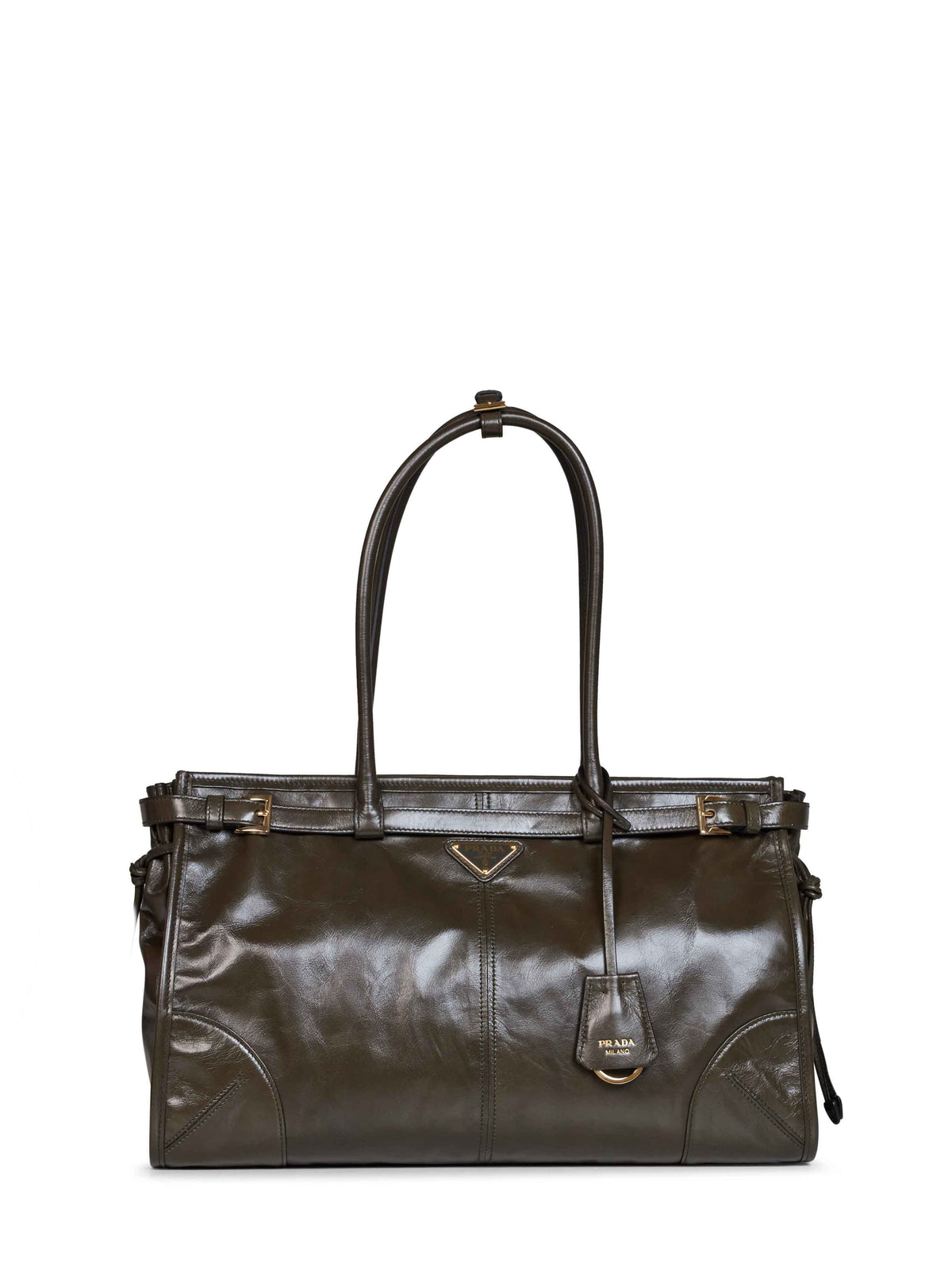 Prada Borse Women Forest Green Prada Bonnie Large Handbag