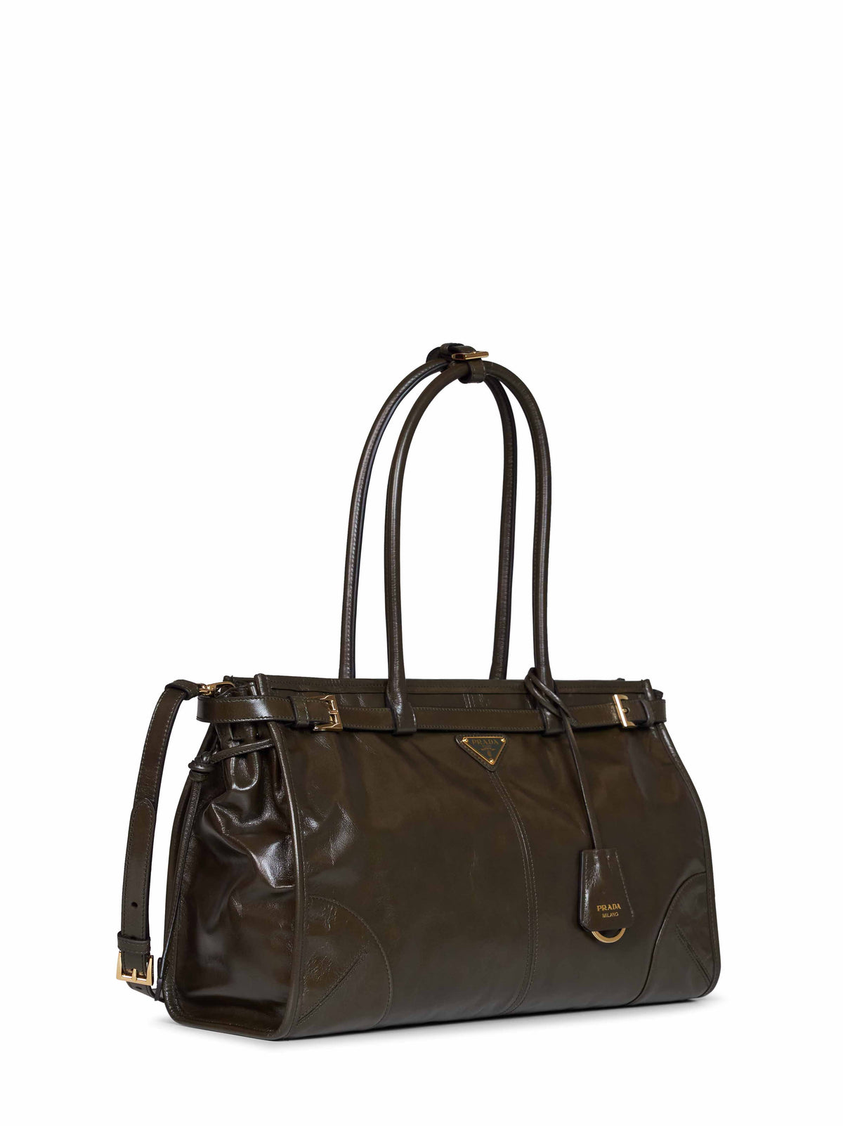 Prada Borse Women Forest Green Prada Bonnie Large Handbag