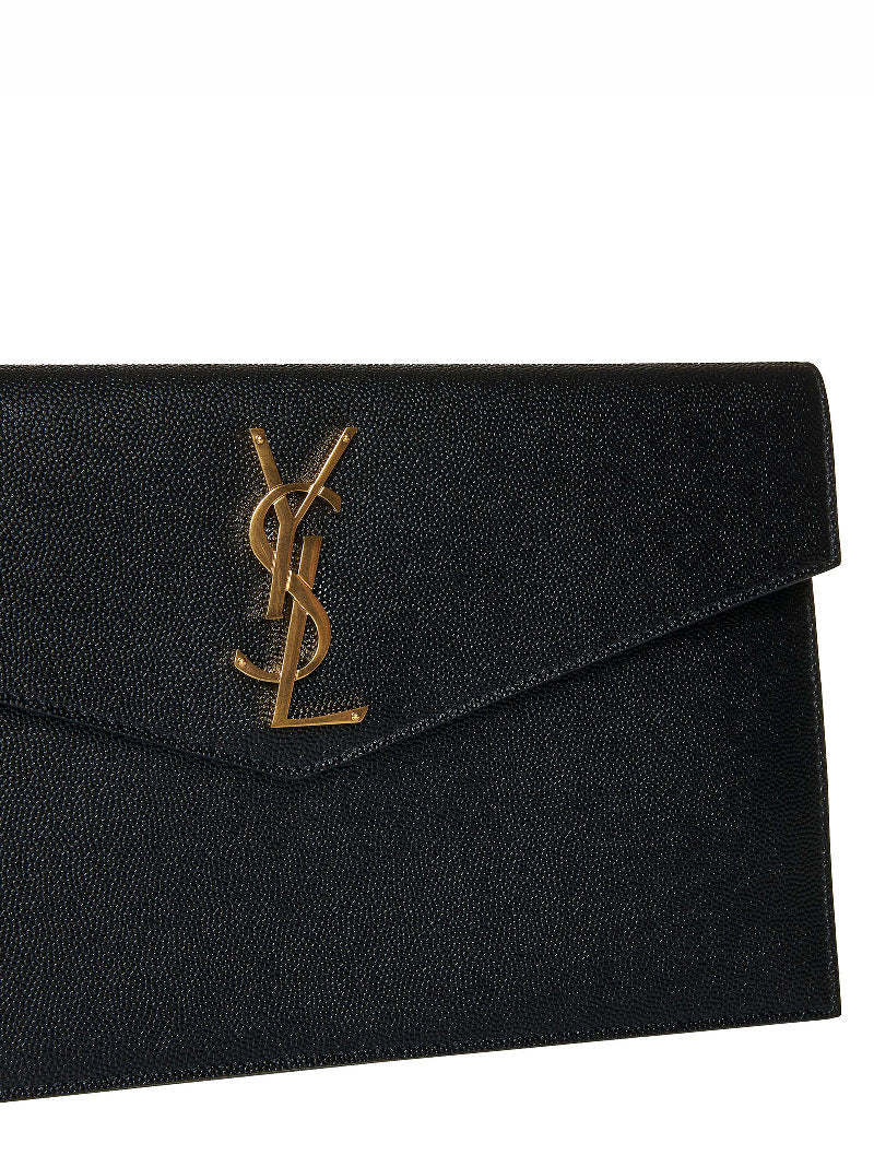 Saint Laurent Women Uptown Pouch In Grain De Poudre Embossed Leather