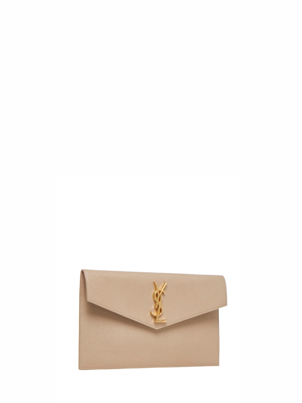 Saint Laurent Women Uptown Clutch In Grain De Poudre Embossed Leather
