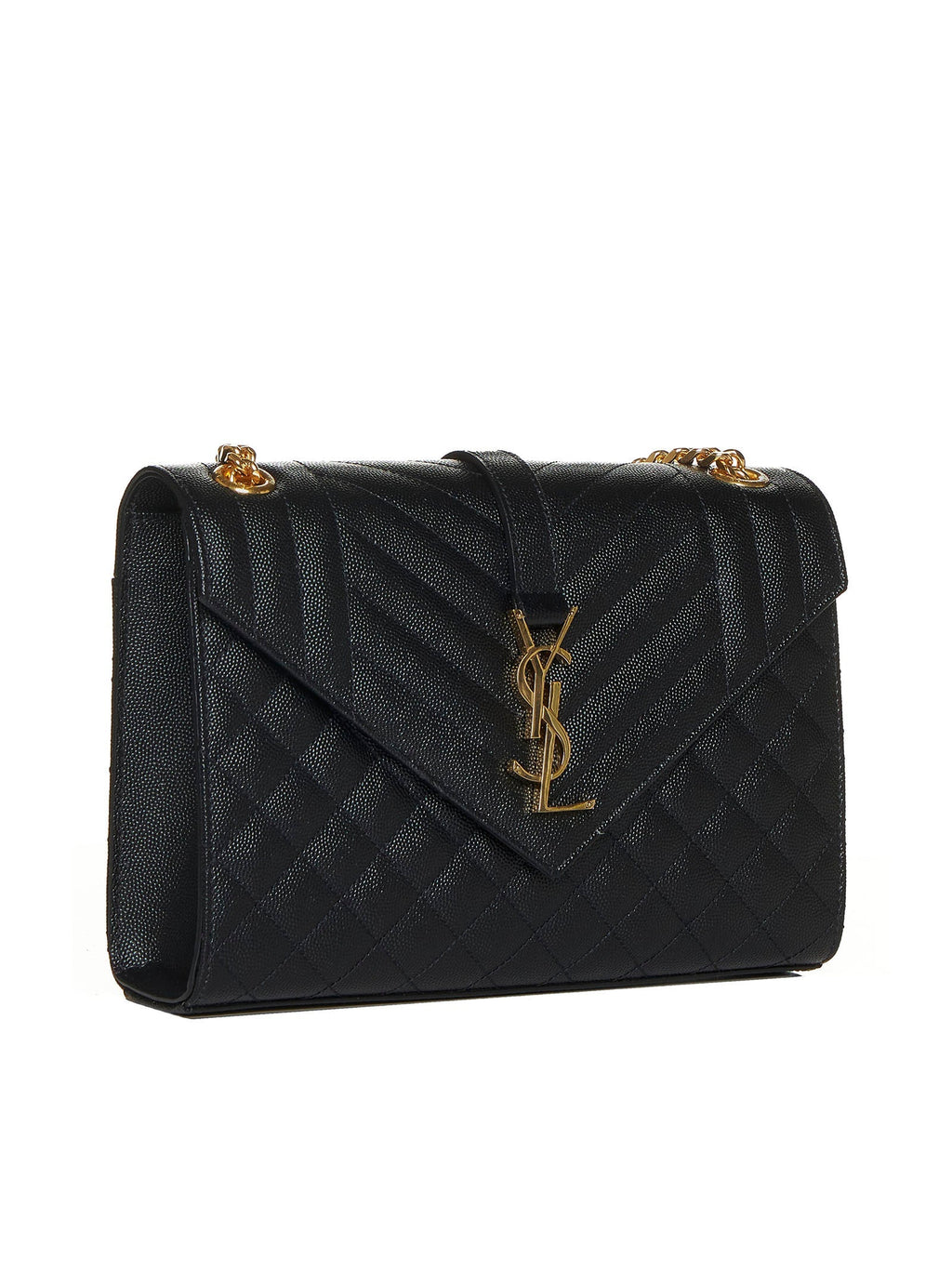 Saint Laurent Women Envelope Quilted Leather Medium Bag