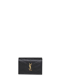 Saint Laurent Women Black Cassandre Origami Tiny Wallet