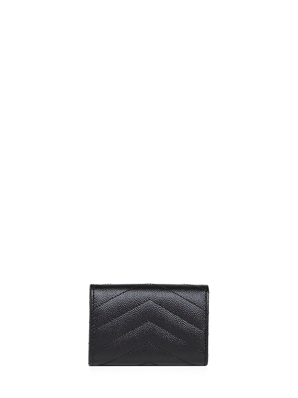 Saint Laurent Women Black Cassandre Origami Tiny Wallet