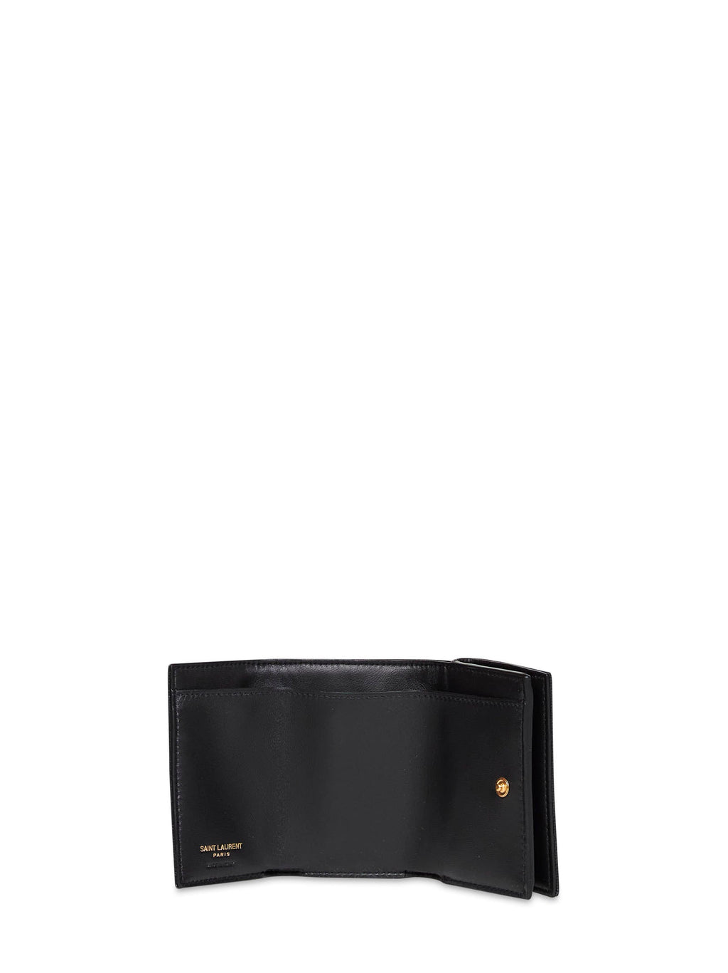 Saint Laurent Women Black Cassandre Origami Tiny Wallet
