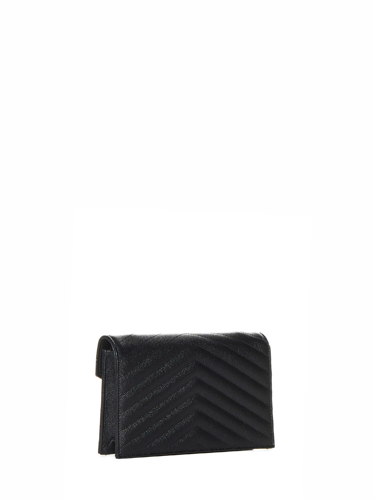 Saint Laurent Women Black Cassandre Classic Envelope Clutch With Chain Shoulde Strap