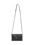 Saint Laurent Women Black Cassandre Envelope Chain Wallet