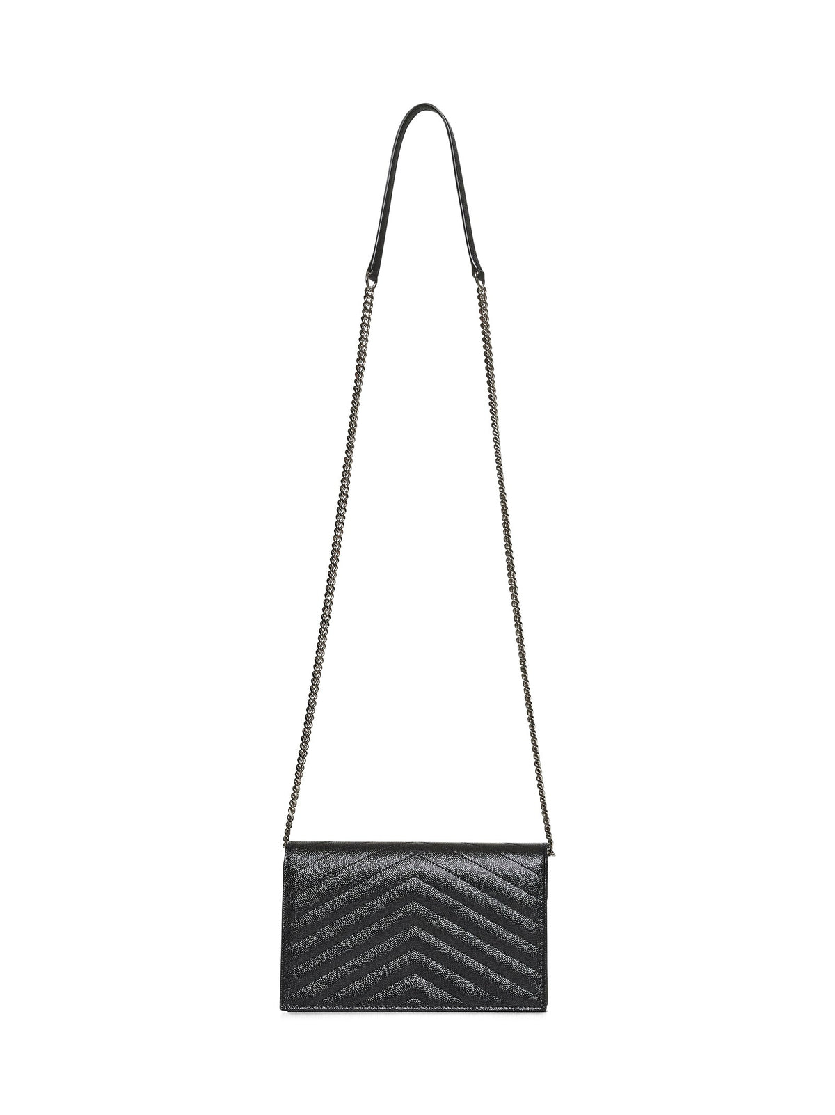 Saint Laurent Women Black Cassandre Envelope Chain Wallet