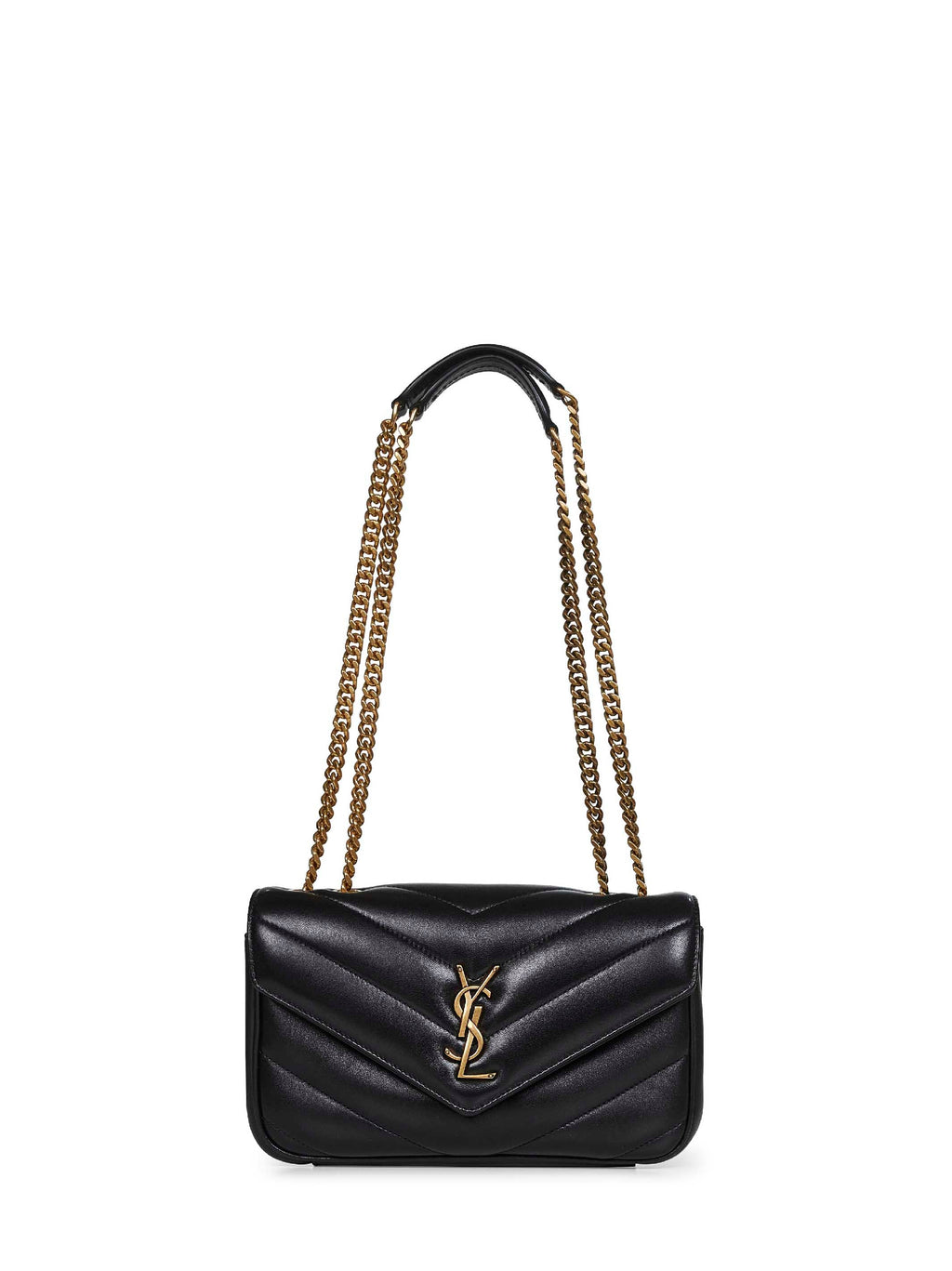 Saint Laurent Women Black Loulou Small Shoulder Bag