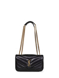 Saint Laurent Women Black Loulou Small Shoulder Bag