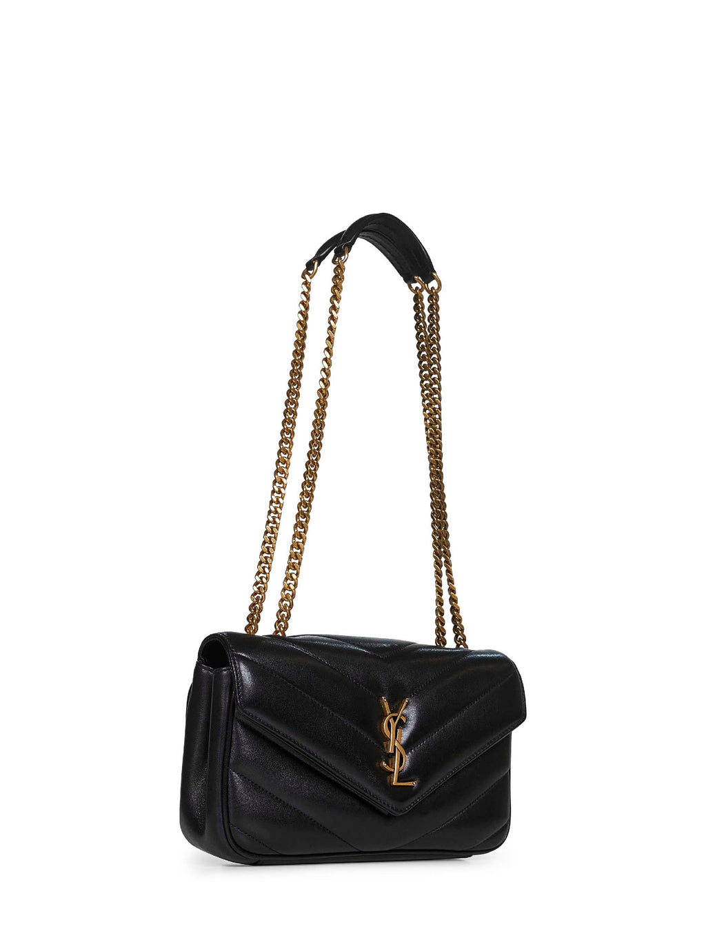 Saint Laurent Women Black Loulou Small Shoulder Bag