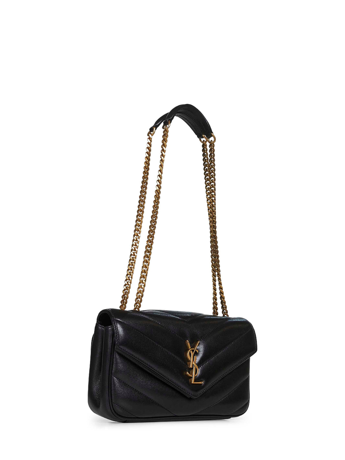 Saint Laurent Women Black Loulou Small Shoulder Bag
