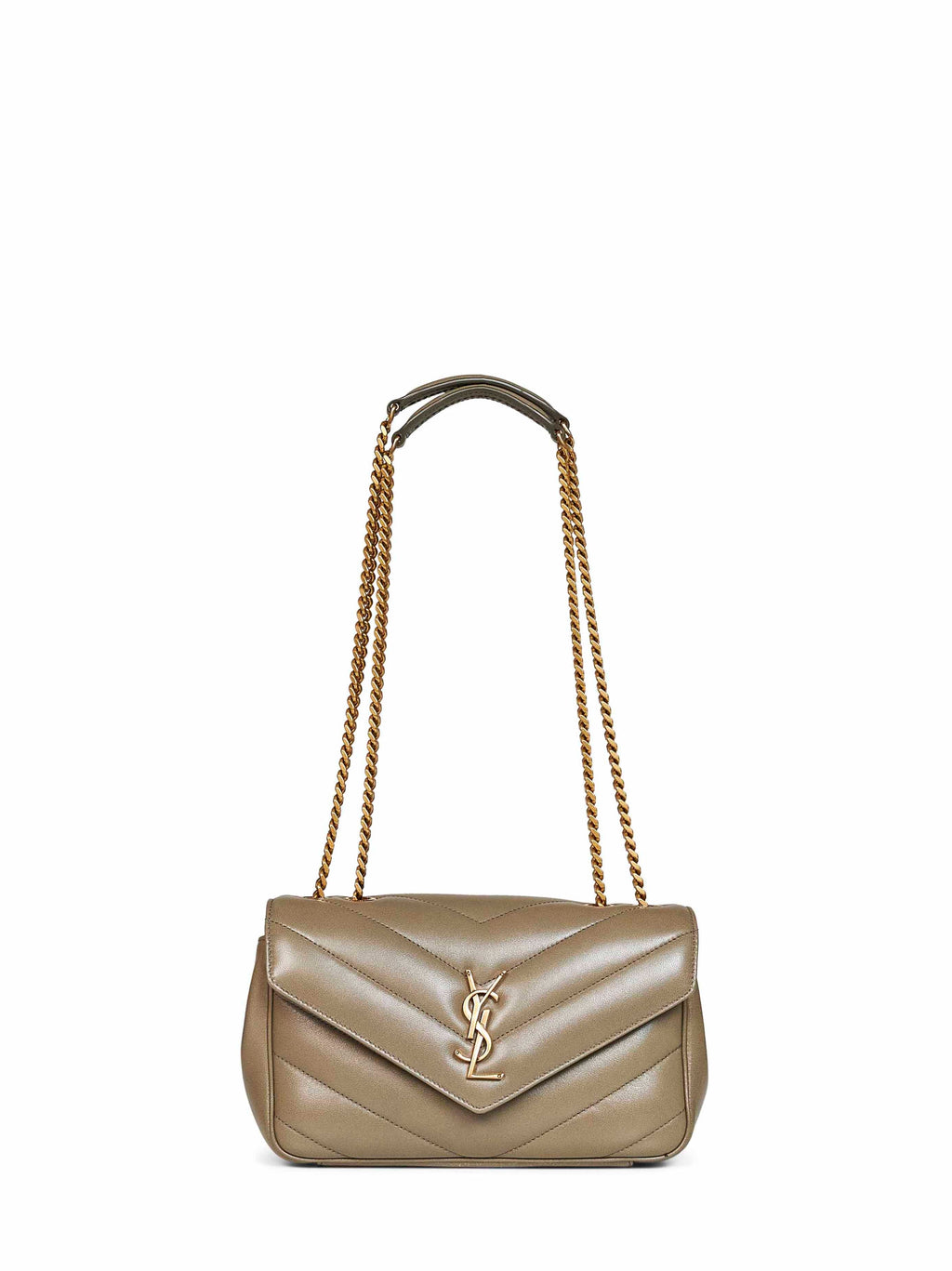 Saint Laurent Women Dark Strong Moss Loulou Small Shoulder Bag