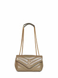 Saint Laurent Women Dark Strong Moss Loulou Small Shoulder Bag
