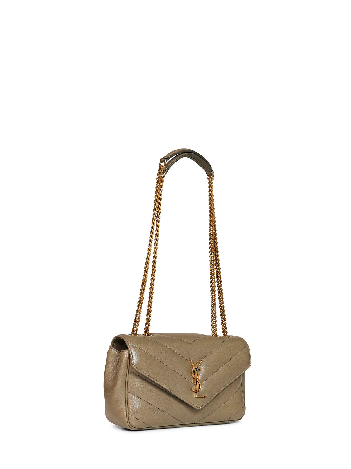 Saint Laurent Women Dark Strong Moss Loulou Small Shoulder Bag