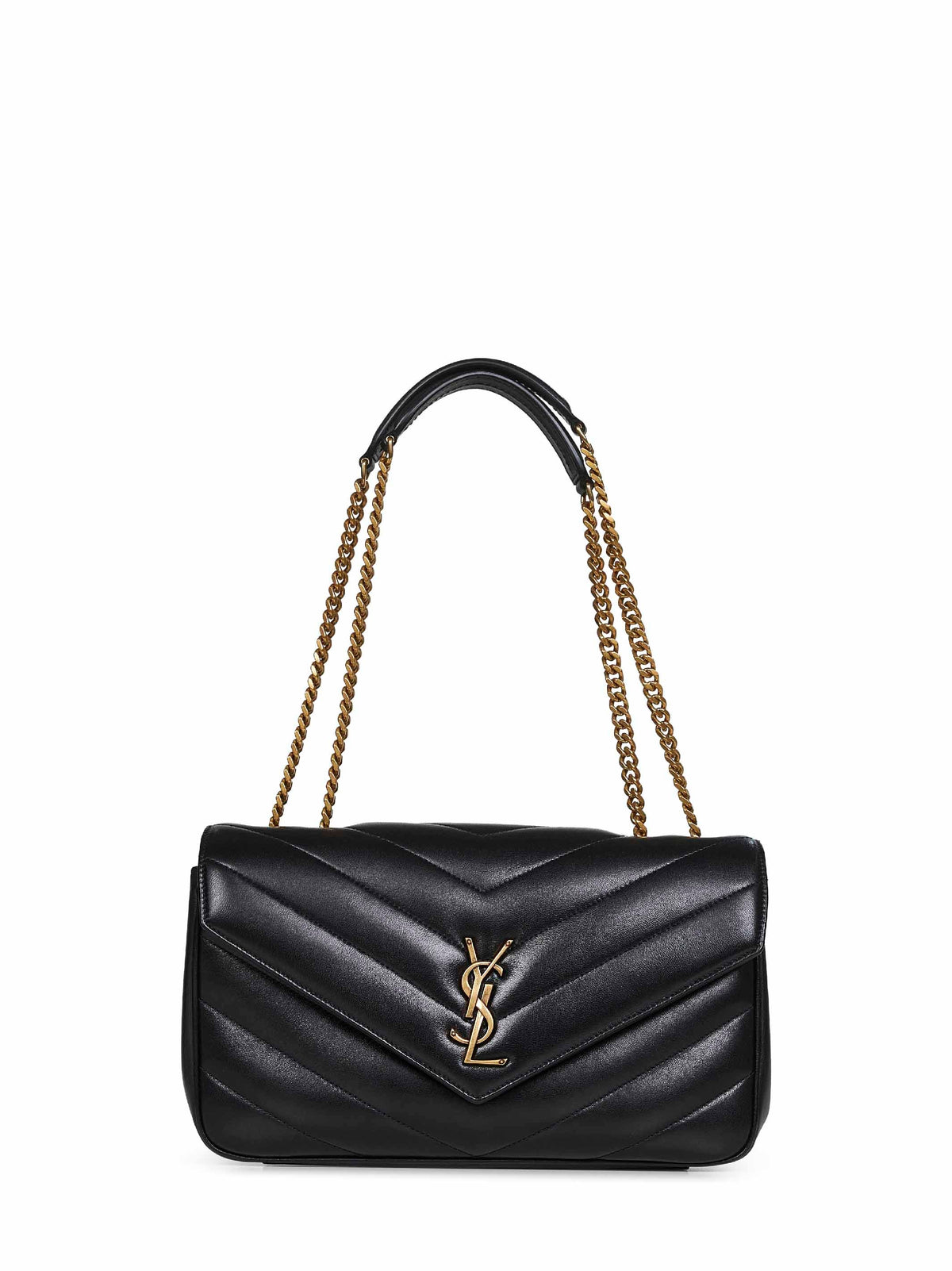 Saint Laurent Women Black Loulou Medium Shoulder Bag