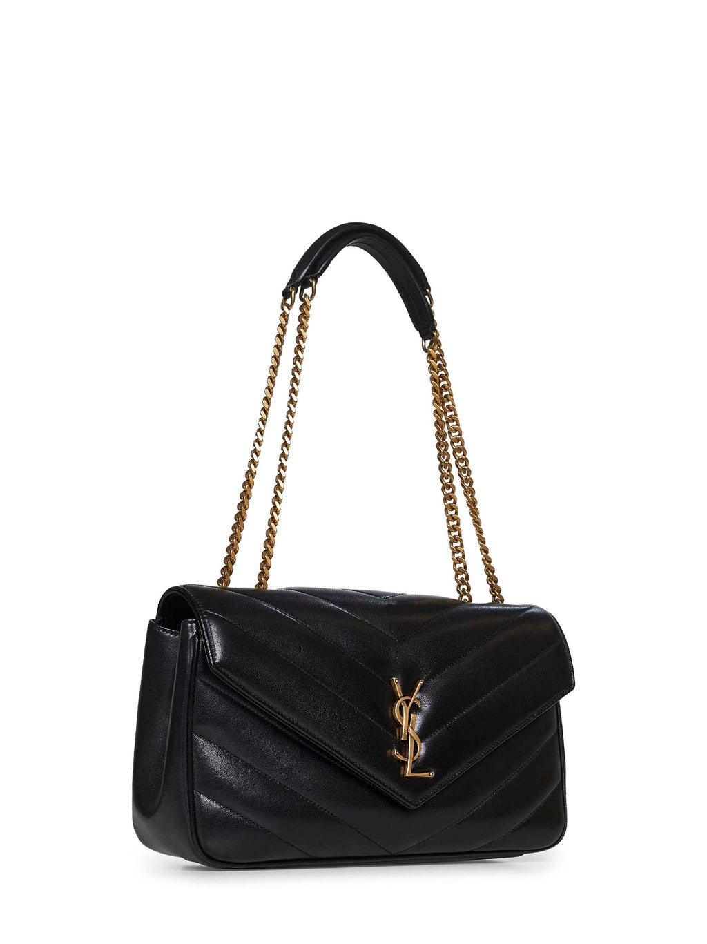 Saint Laurent Women Black Loulou Medium Shoulder Bag