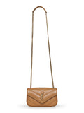Saint Laurent Women Beige Loulou Mini Crossbody Bag