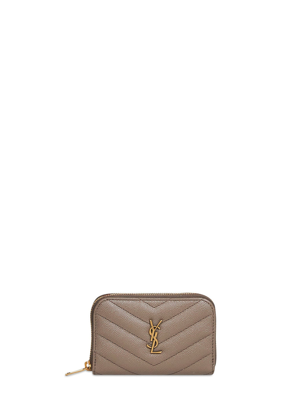 Saint Laurent Women Light Taupe Cassandre Zipped Change Purse