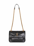 Saint Laurent Women Black Vintage Leather Niki Shoulder Bag<Br/>