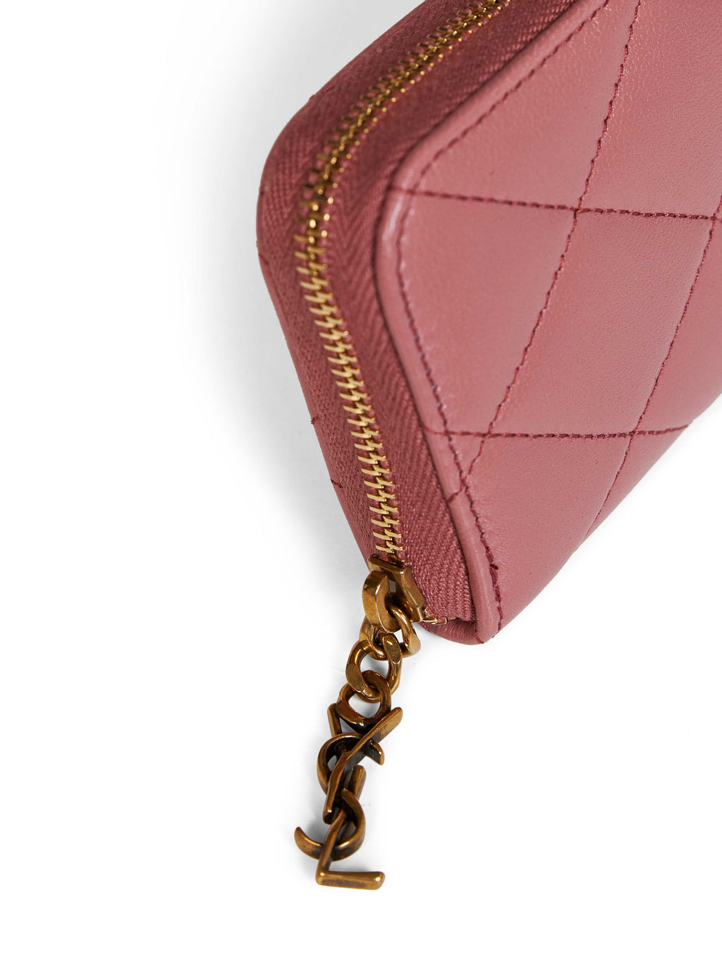 Saint Laurent Women Tulip Pink Lambskin Cassandre Bijou Coin Purse