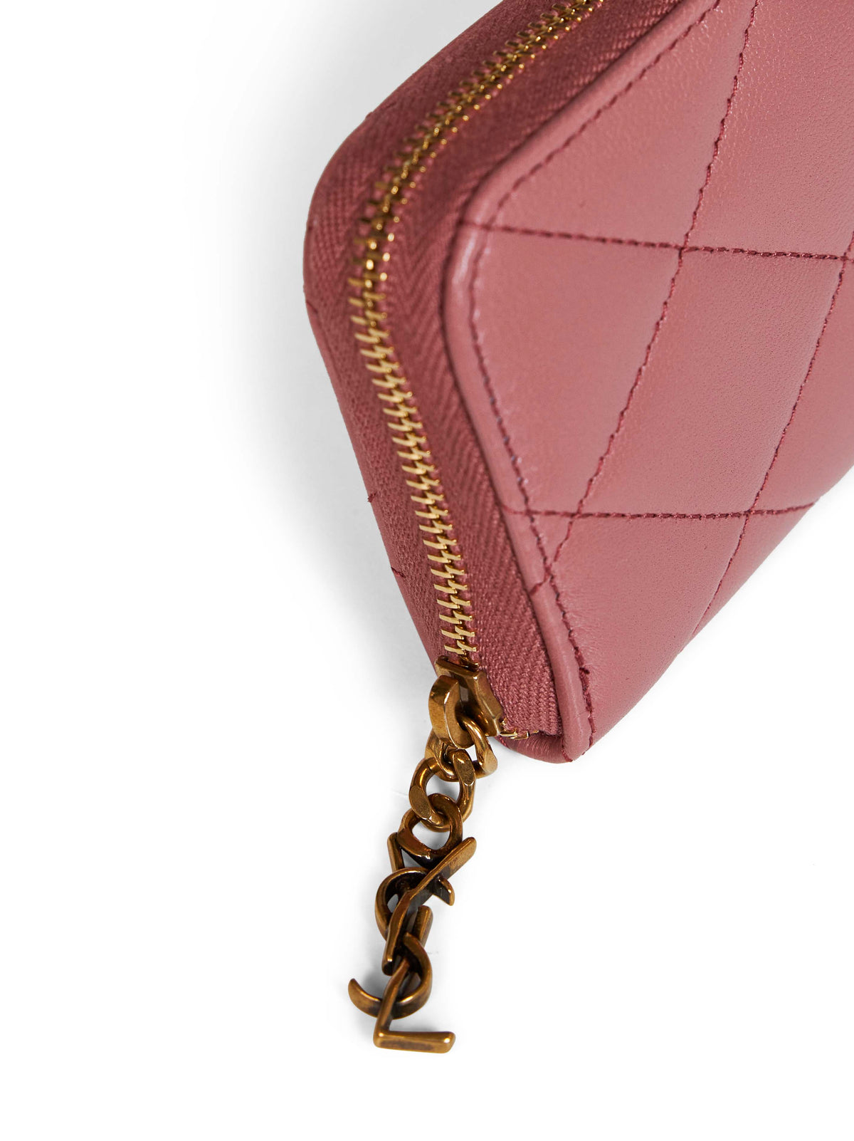 Saint Laurent Women Tulip Pink Lambskin Cassandre Bijou Coin Purse