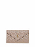 Saint Laurent Women Taupe Beige Paris Clutch In Grain De Poudre Embossed Leather<Br/>