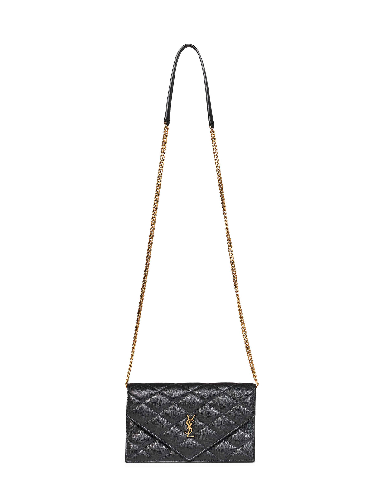 Saint Laurent Women Black Chain Strap Leather Paris Shoulder Bag  <Br/>