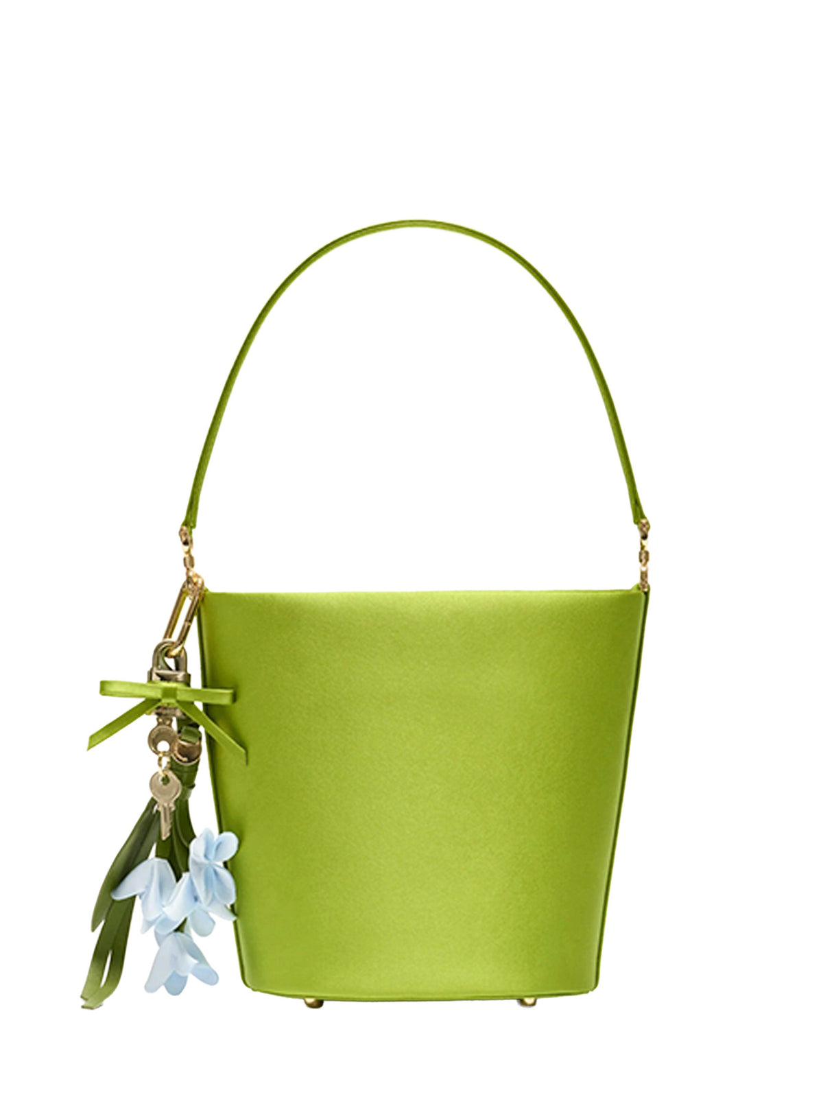 Self Portrait Women Green Bucket Bag With Charms