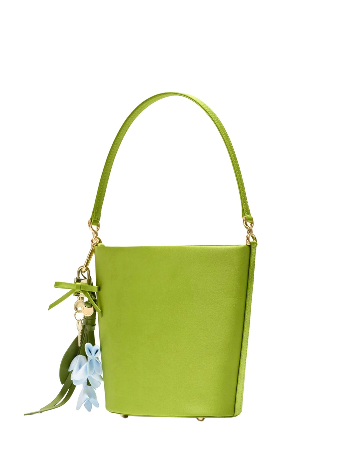 Self Portrait Women Green Bucket Bag With Charms