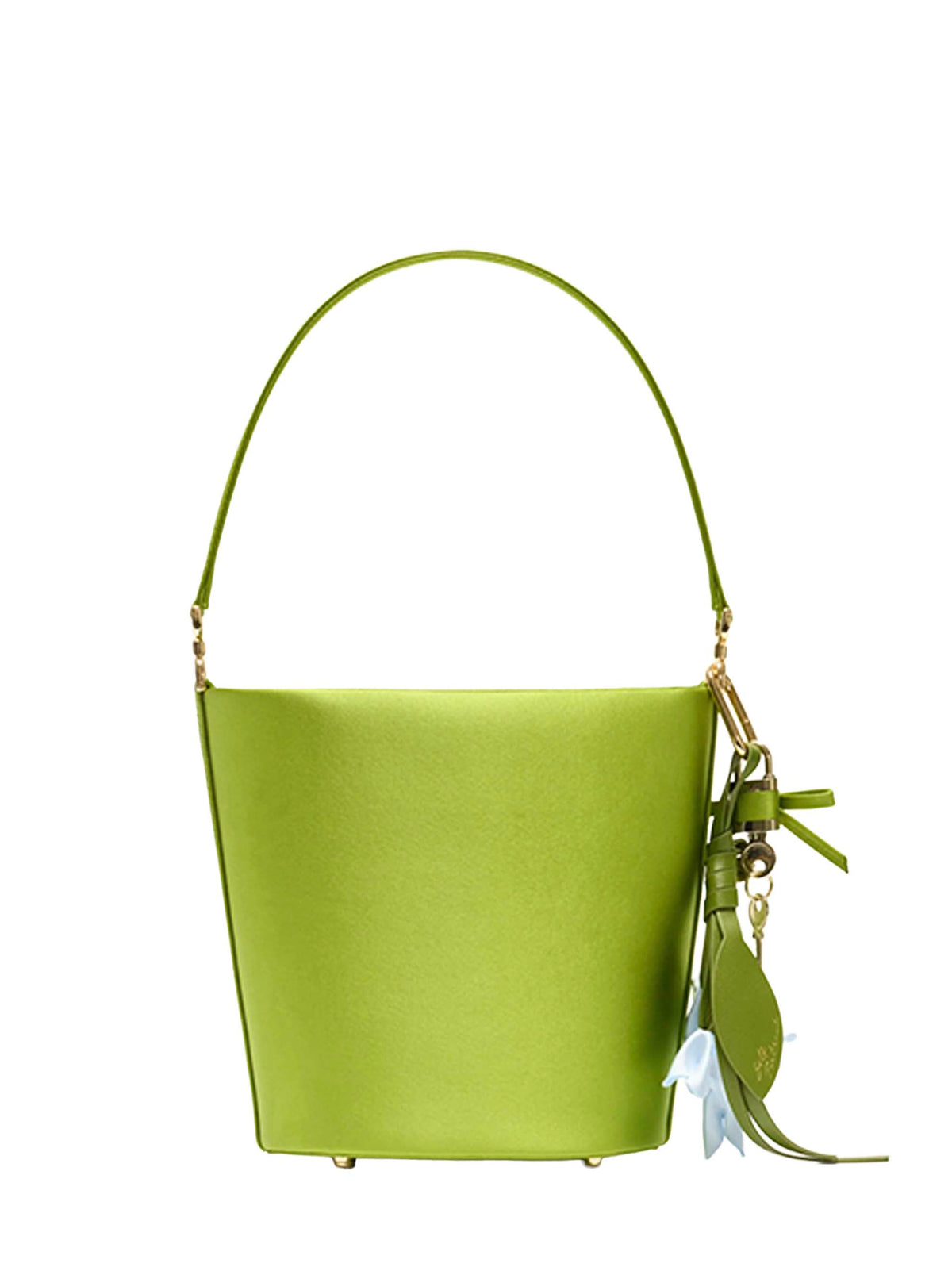 Self Portrait Women Green Bucket Bag With Charms