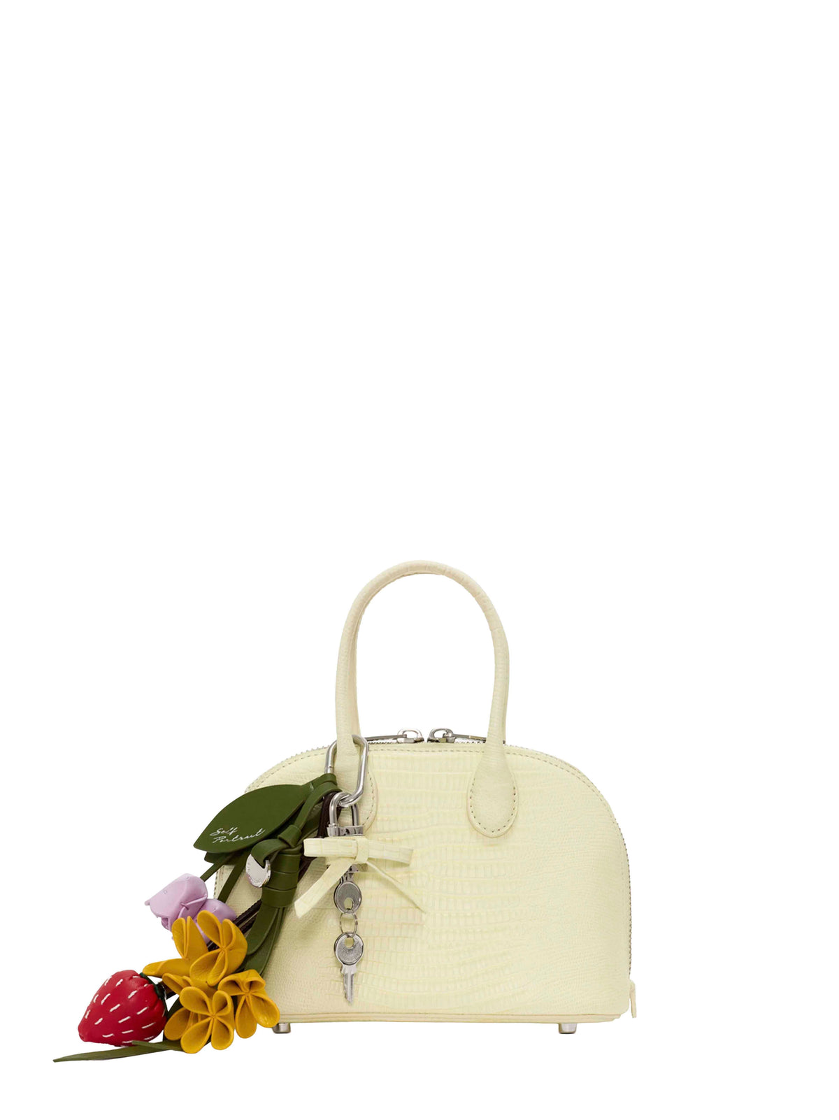 Self Portrait Women Yellow Mini Bag With Shoulder Strap And Charms