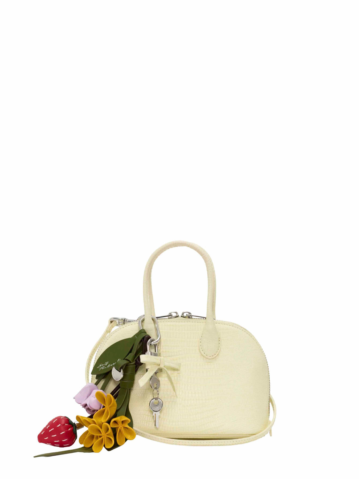 Self Portrait Women Yellow Mini Bag With Shoulder Strap And Charms