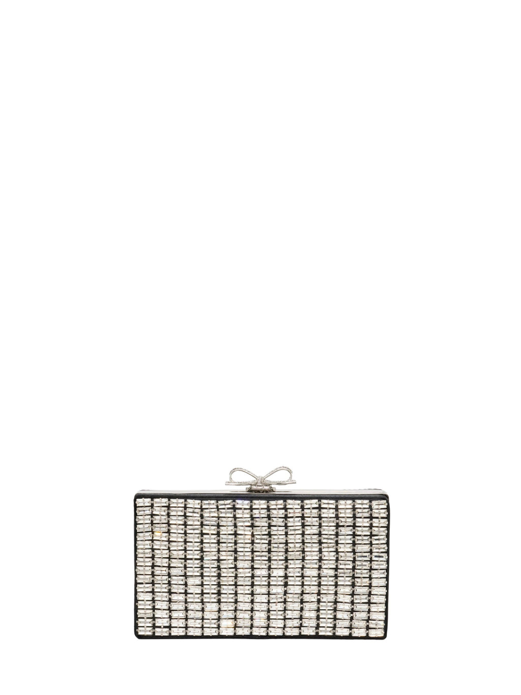 Self Portrait Women Black Crystal-Embellished Clutch Bag With Shoulder Strap