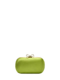 Self Portrait Women Green Clutch With Shoulder Strap And Crystal Bow