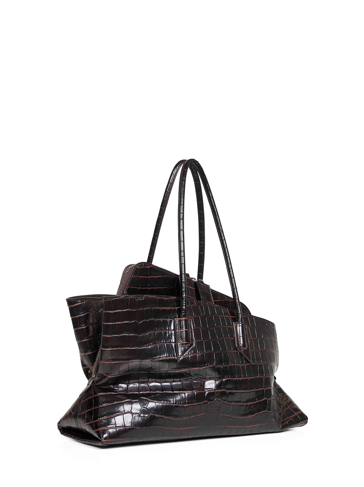 The Attico Women Coffee "La Passeggiata Medium" Top Handle Bag