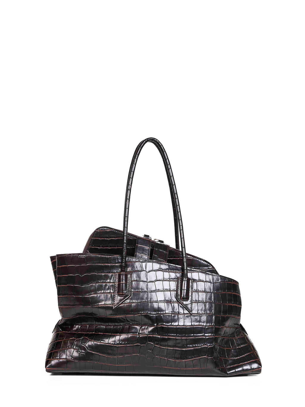 The Attico Women Coffee "La Passeggiata Medium" Top Handle Bag