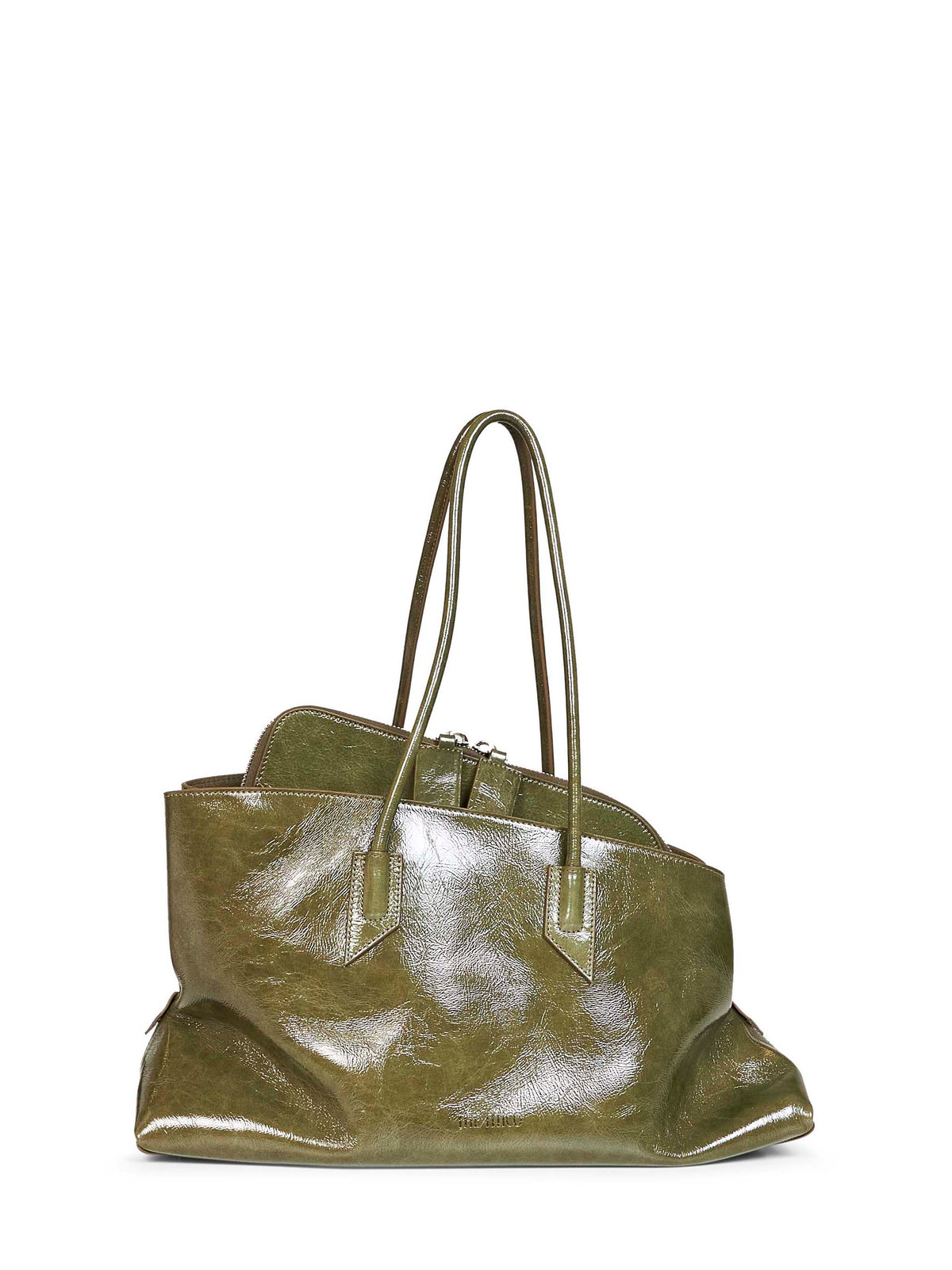 The Attico Women Olive Brown "La Passeggiata Medium" Top Handle Bag