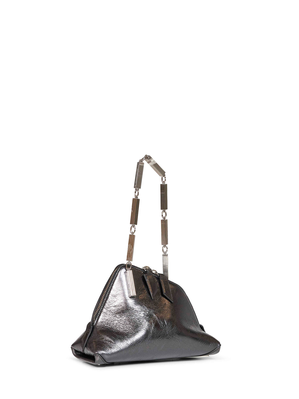 The Attico Women Dark Grey "La Scala" Clutch With Shoulder Strap