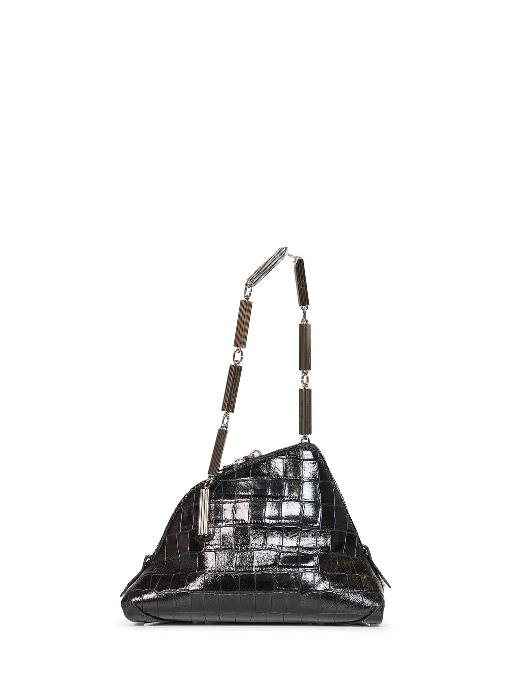 The Attico Women Black "La Scala" Clutch With Shoulder Strap